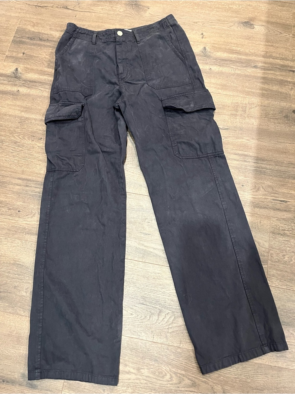 Zara Black Cargo Wide-Leg Pants